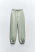ZARA BASIC FLEECE JOGGERS - SEA GREEN